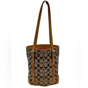 Coach Signature Brown and Tan Tote Bag